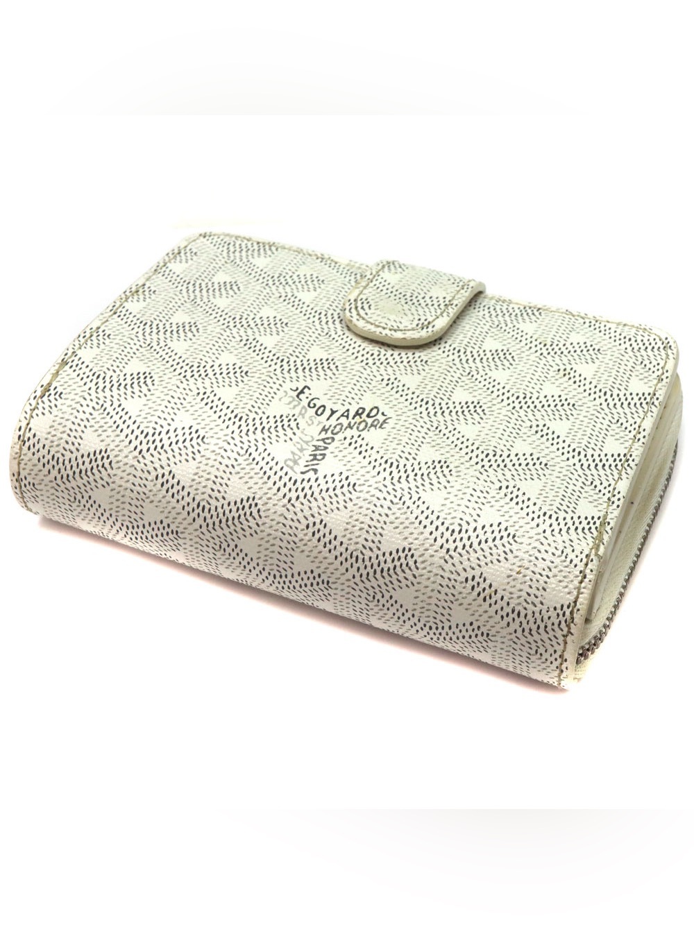 Goyard Tuileries Compact Zip Wallet with Pink Heart Initials